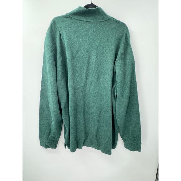 Polo Ralph Lauren Men's 1/4 Zip Green Cotton Pullover Sweater XXL Estate Rib - Picture 8 of 8
